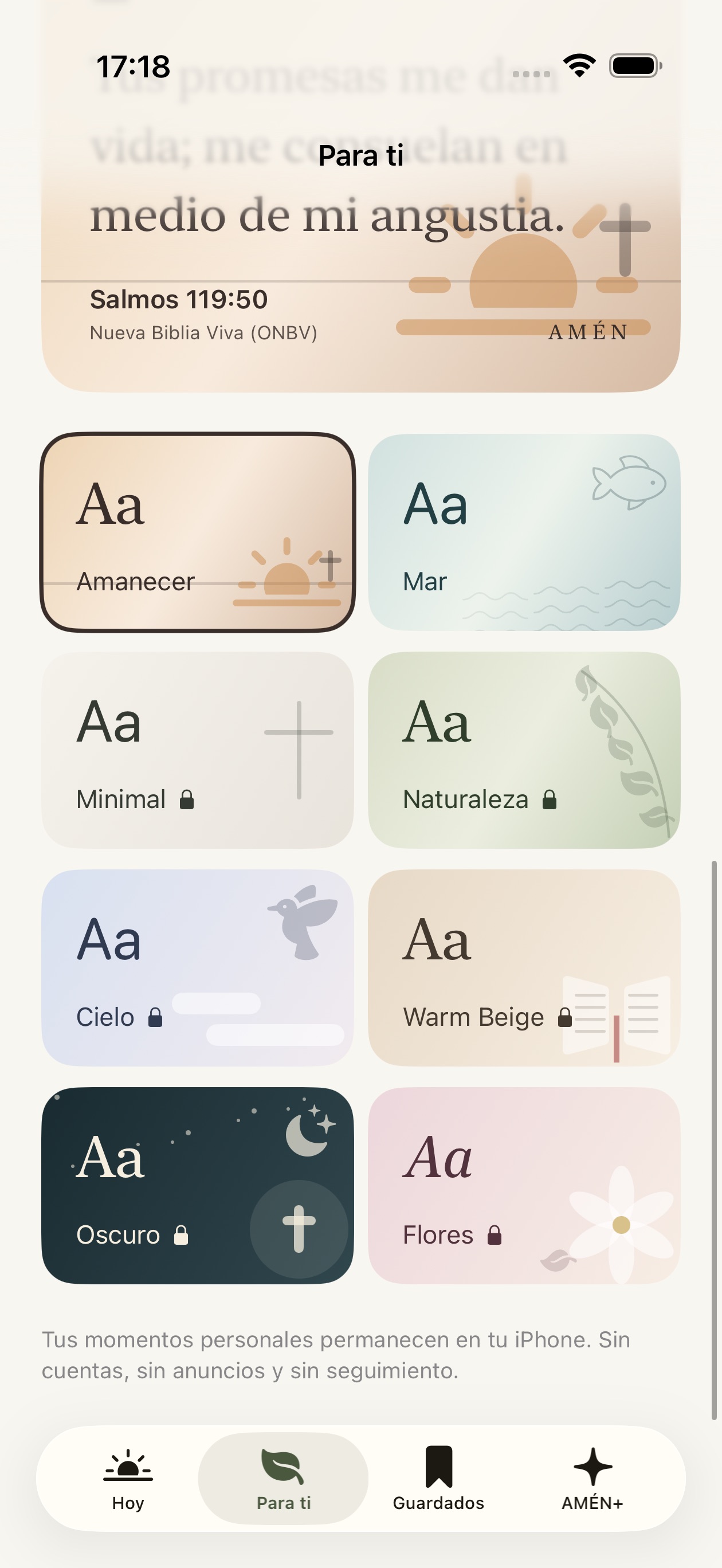 AMÉN's eight visual themes